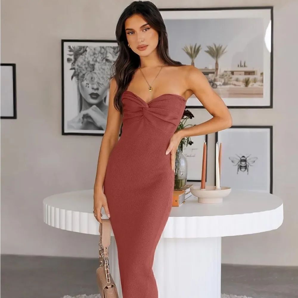 Strapless Bodycon Cocktail Dress